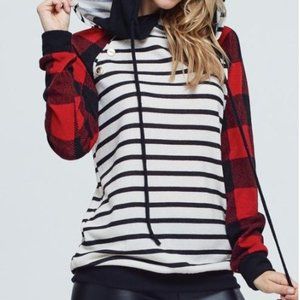 Hoodie With Plaid Sleeves